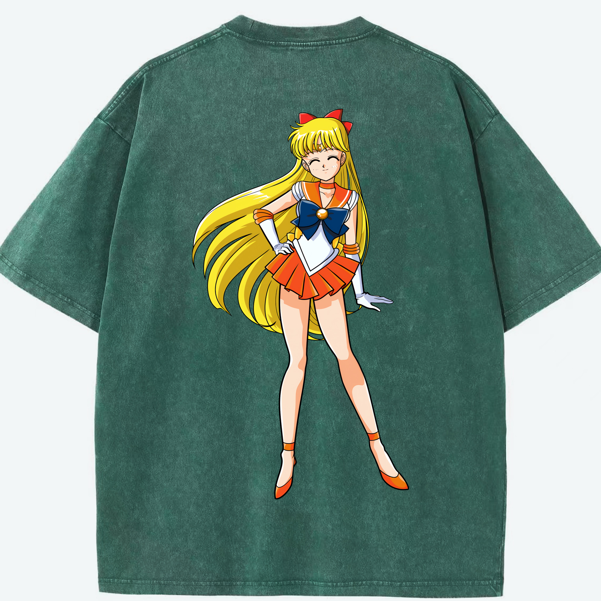 （画像用） 美少女戦士セーラームーン 愛野 美奈子 あいの みなこ Sailor Moon Aino Minako 綿100% ヴィンテージ風 半袖Tシャツ（背面プリント）